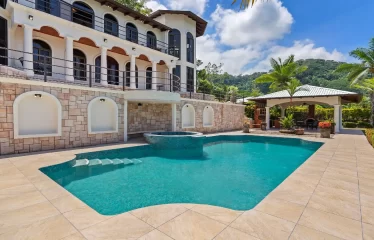 Ojochal Ocean View Estate Home with Guest Bungalow, Caretaker Home, Fruit Trees, and Waterfall