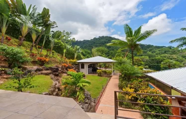 Ojochal Ocean View Estate Home with Guest Bungalow, Caretaker Home, Fruit Trees, and Waterfall