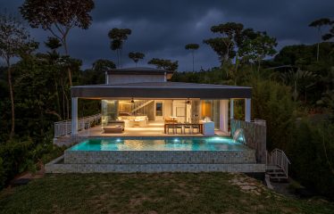 New contemporary tropical villa boasts with a movie theater and views of the iconic whale’s tail