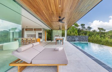 New contemporary tropical villa boasts with a movie theater and views of the iconic whale’s tail